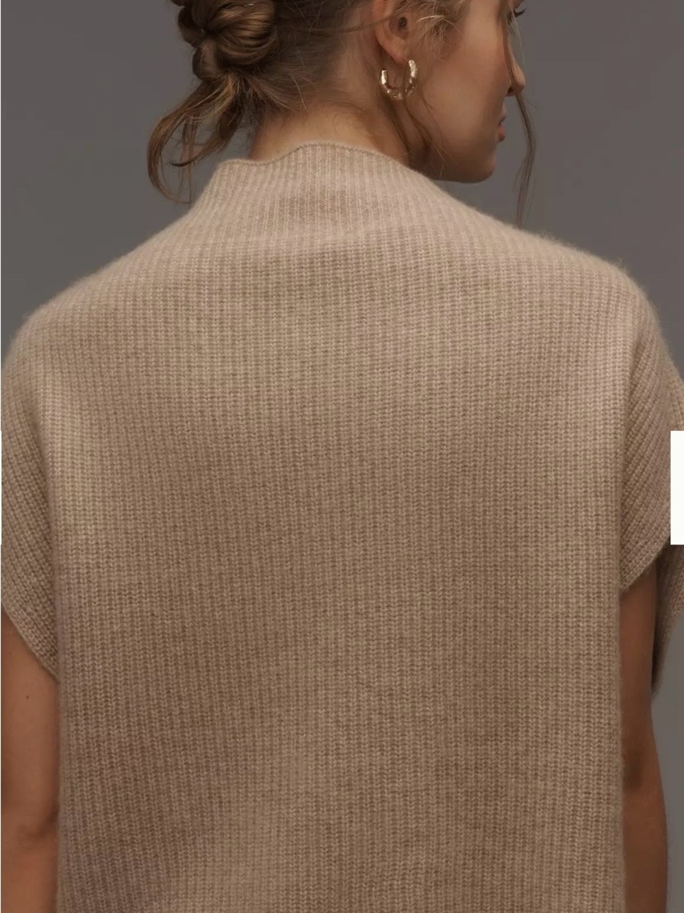 Anthropologie Beige 100% Cashmere Enza Poncho Vest. NWOT. - Picture 3 of 5